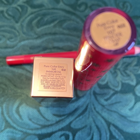 New lipstick, lipliner & gloss Red Estee Lauder 540 immortal 107 tender trap Set - Picture 4 of 5